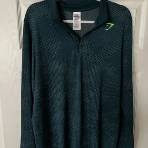 Gymshark Dark Green Zip-Up Pullover